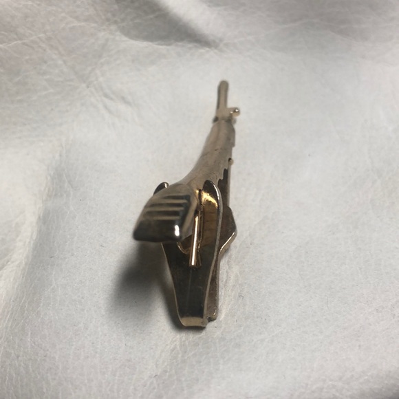 Vintage Gold Tone Riffle Tie Clip - Picture 4 of 4